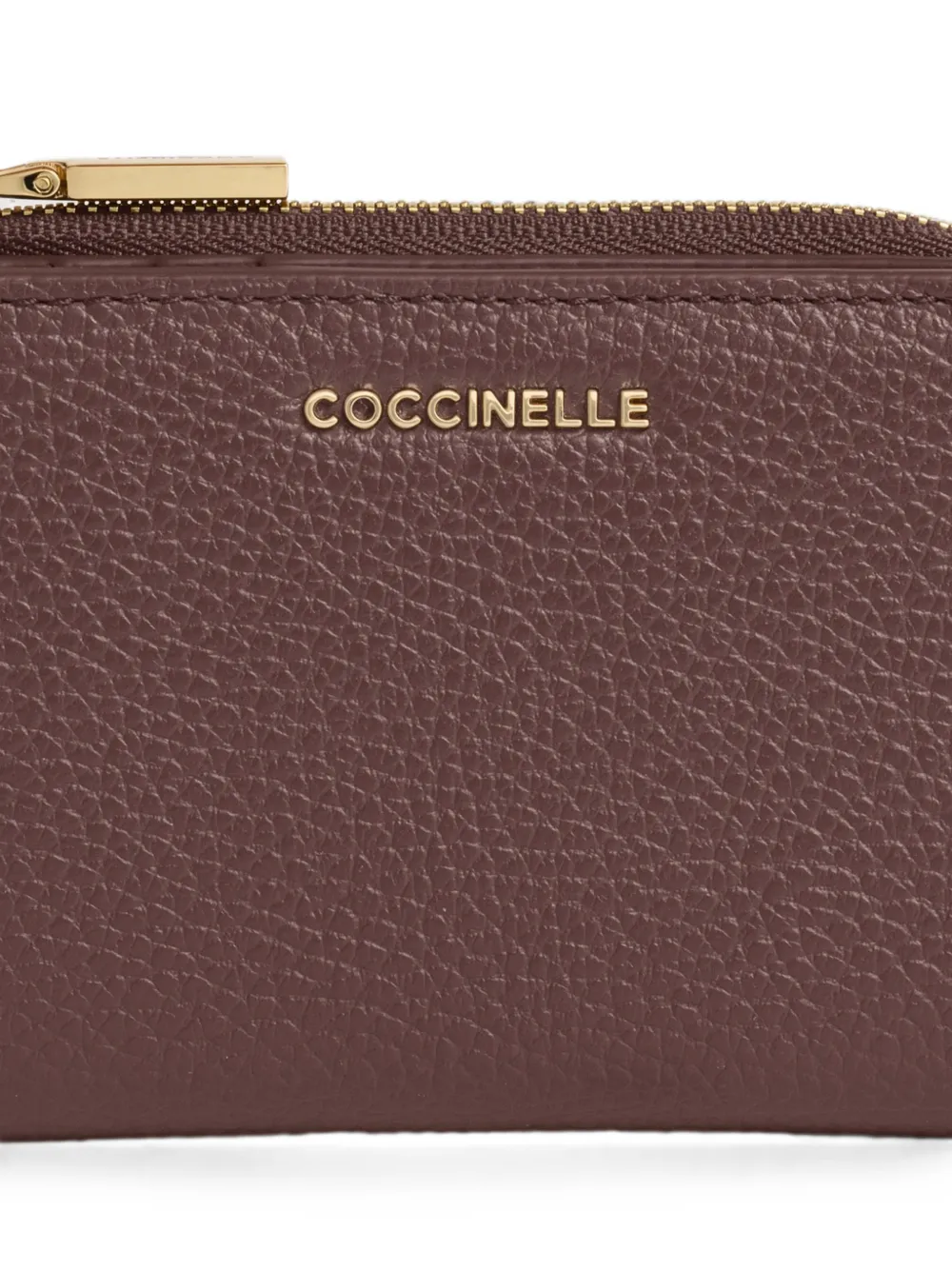 Coccinelle Kleine metallic portemonnee van bewerkt leer Rood