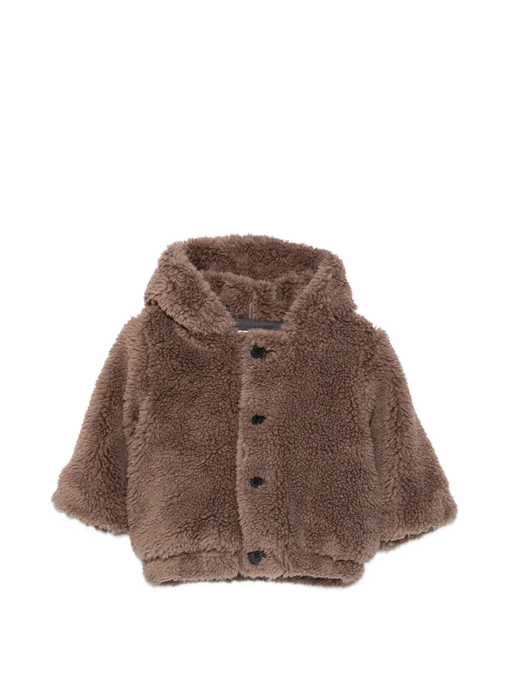 Douuod Kids hooded fleece-texture coat - Braun