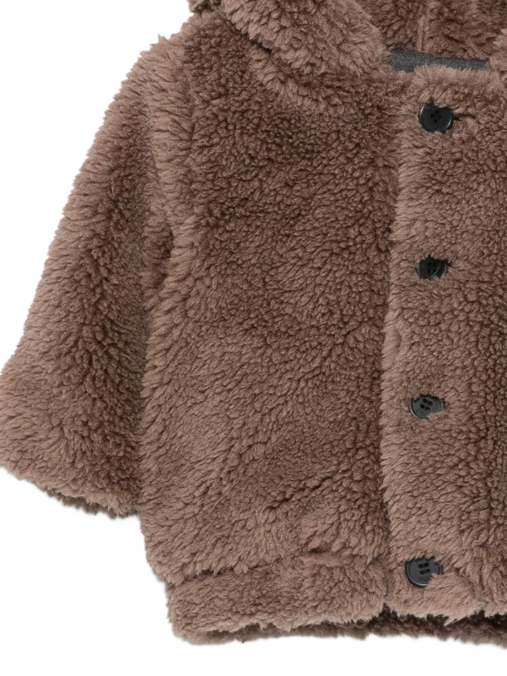 Douuod Kids Jas met fleece textuur en capuchon Bruin