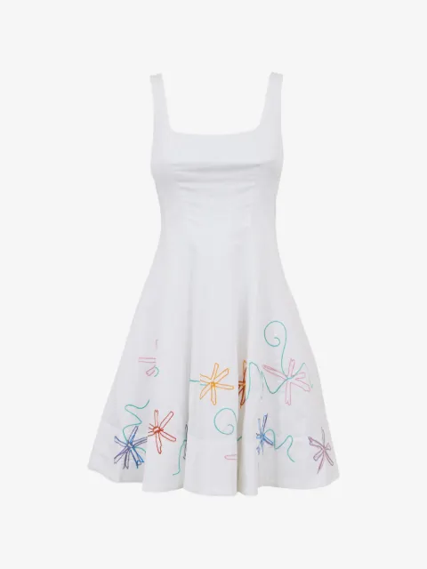 STAUD Wells embroidered mini dress