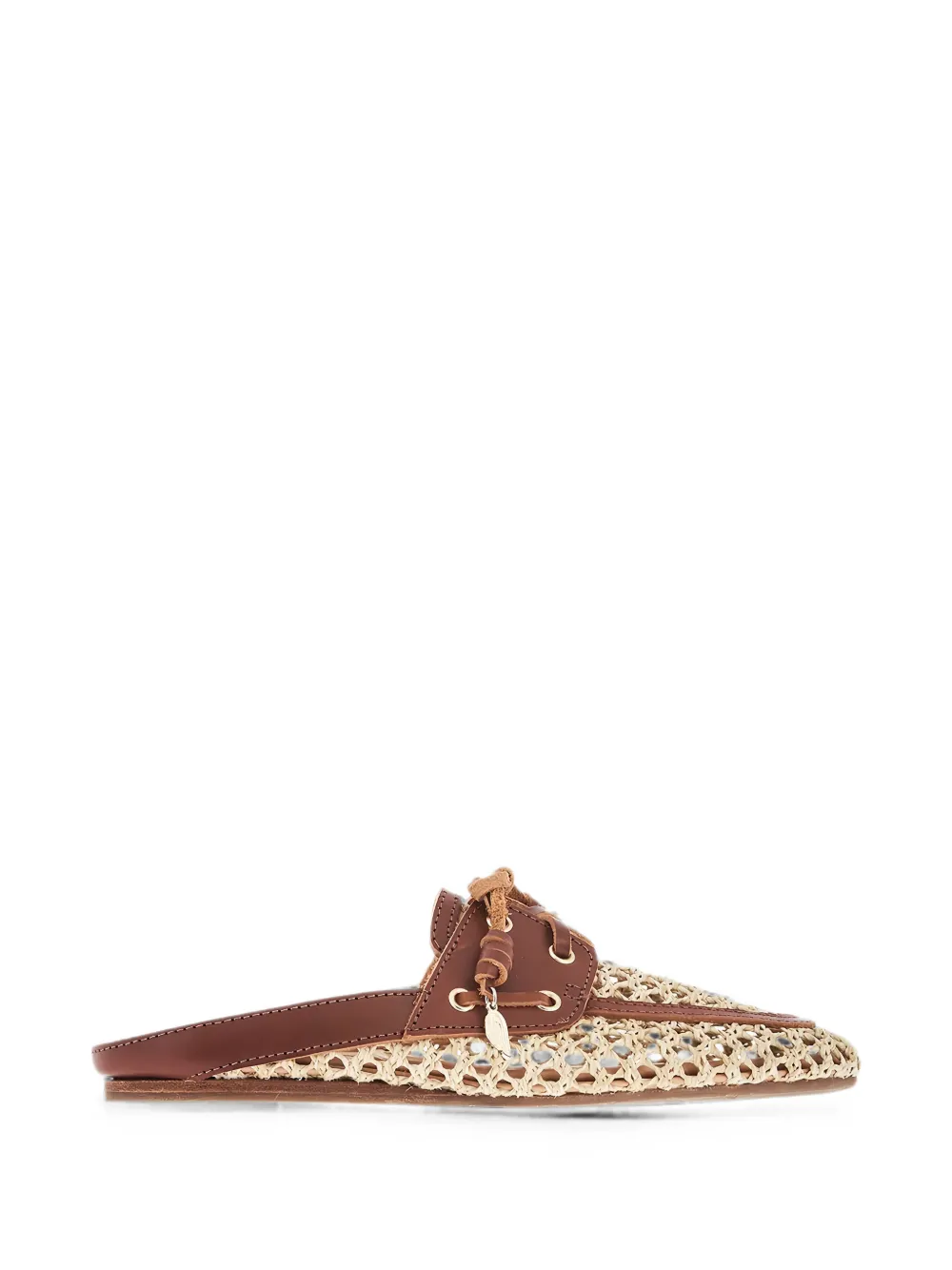 Ancient Greek Sandals Naveta interwoven lace-up mules Beige