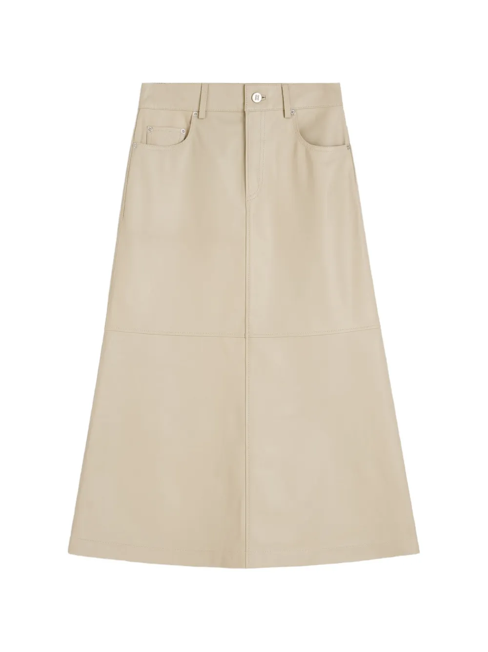 By Malene Birger Solene leather panelled midi skirt
