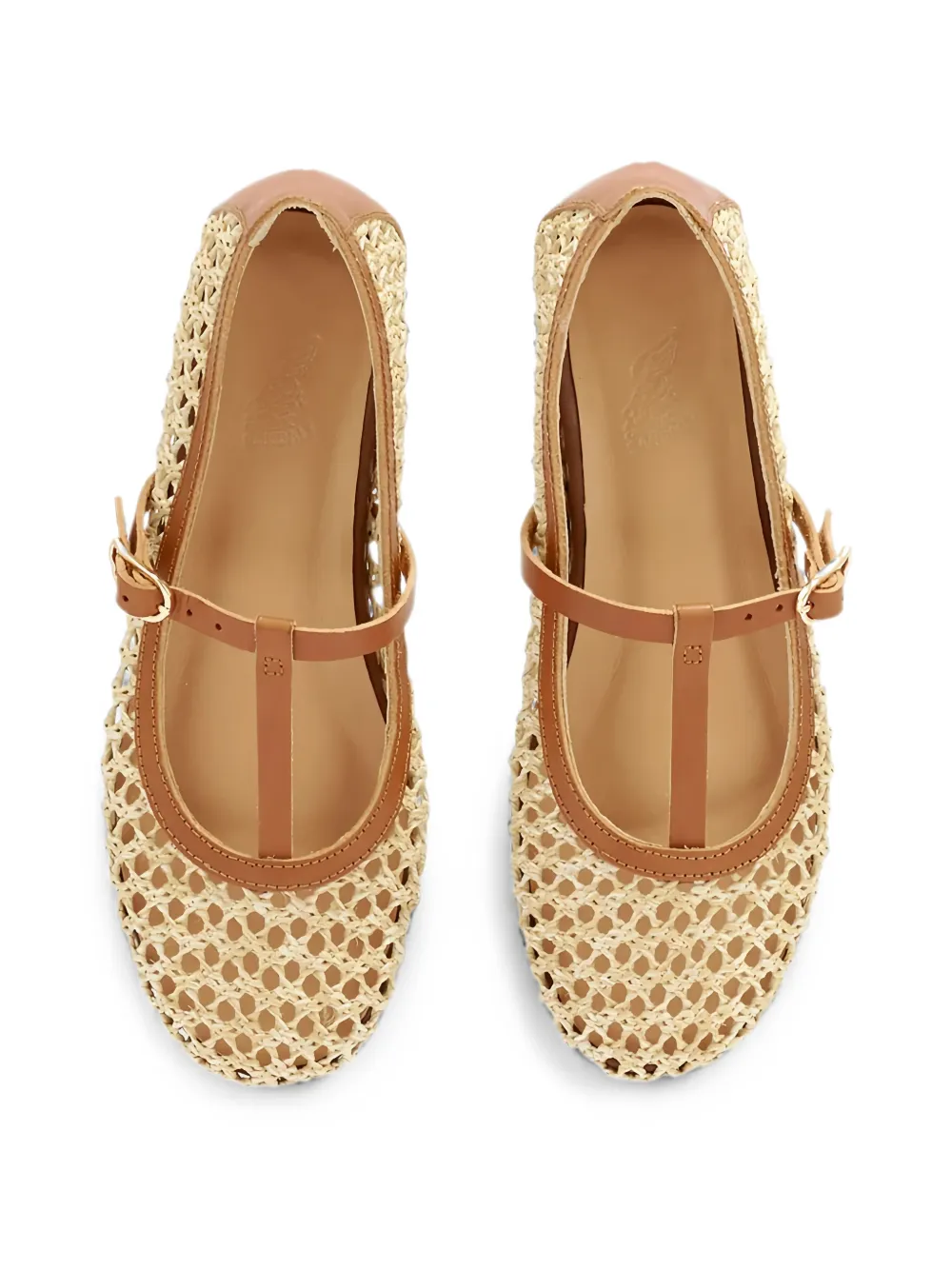 Ancient Greek Sandals Aerati woven T-bar ballet flats Beige