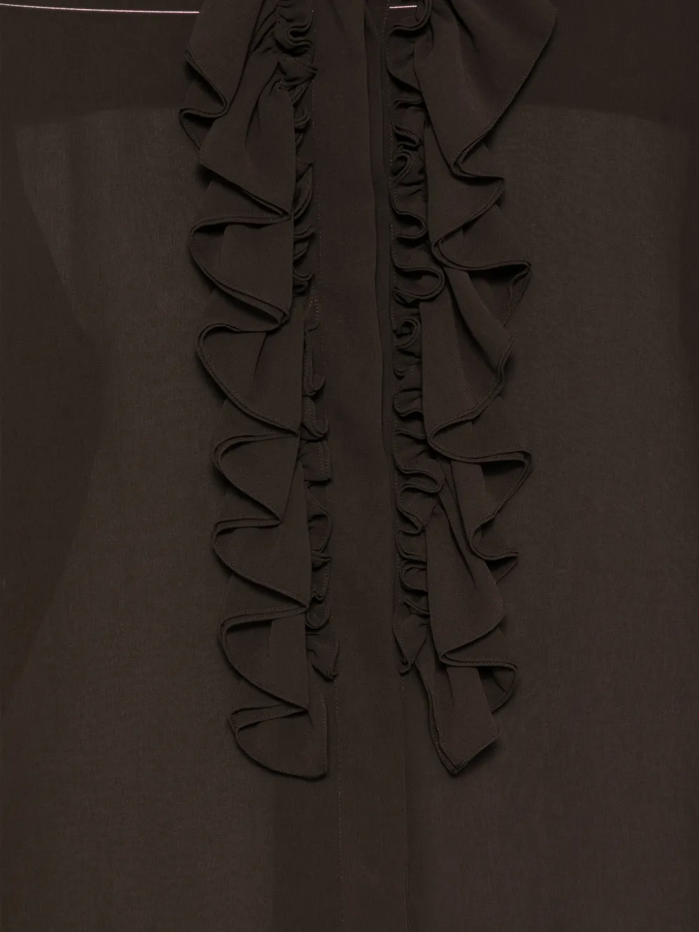 P.A.R.O.S.H. Shirt met ruches Bruin