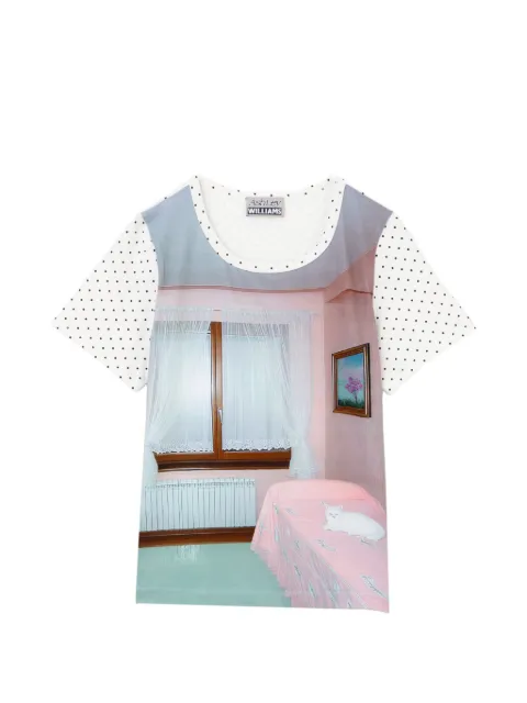 Ashley Williams graphic-print polka-dot T-shirt