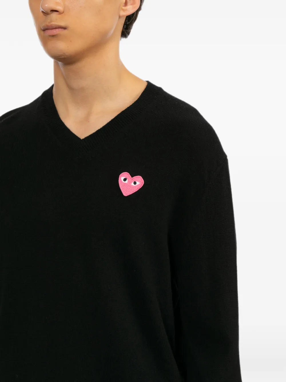 Comme Des Garçons Play Trui met V-hals Zwart
