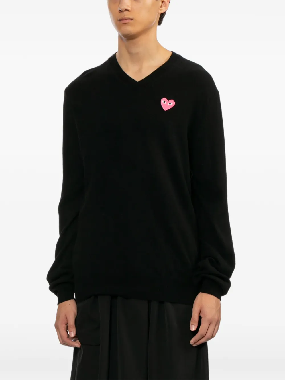 Comme Des Garçons Play Trui met V-hals Zwart