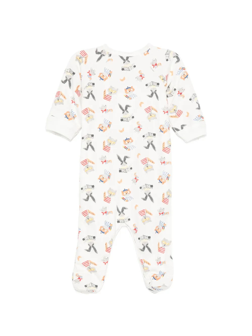 Petit Bateau Pyjama met dierenprint en lange mouwen Wit