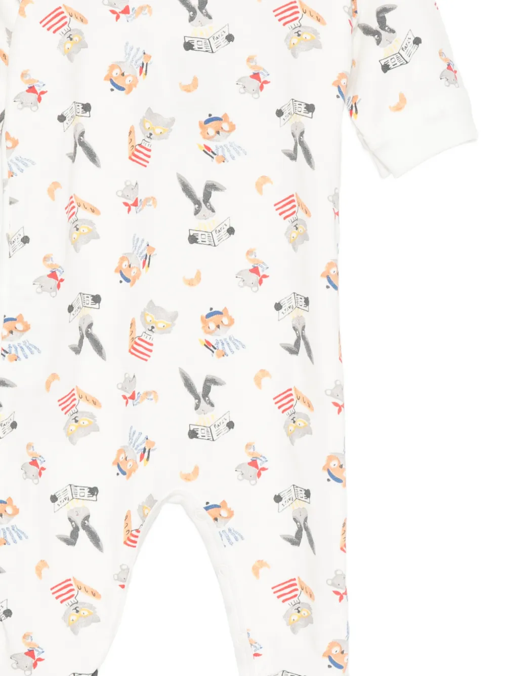 Petit Bateau Pyjama met dierenprint en lange mouwen Wit
