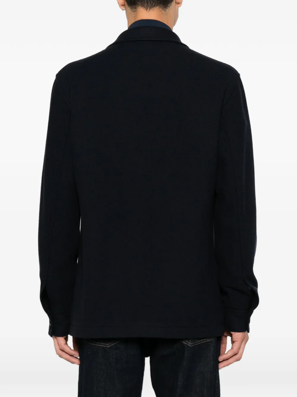 Tagliatore Shirtjack met klepzak Blauw