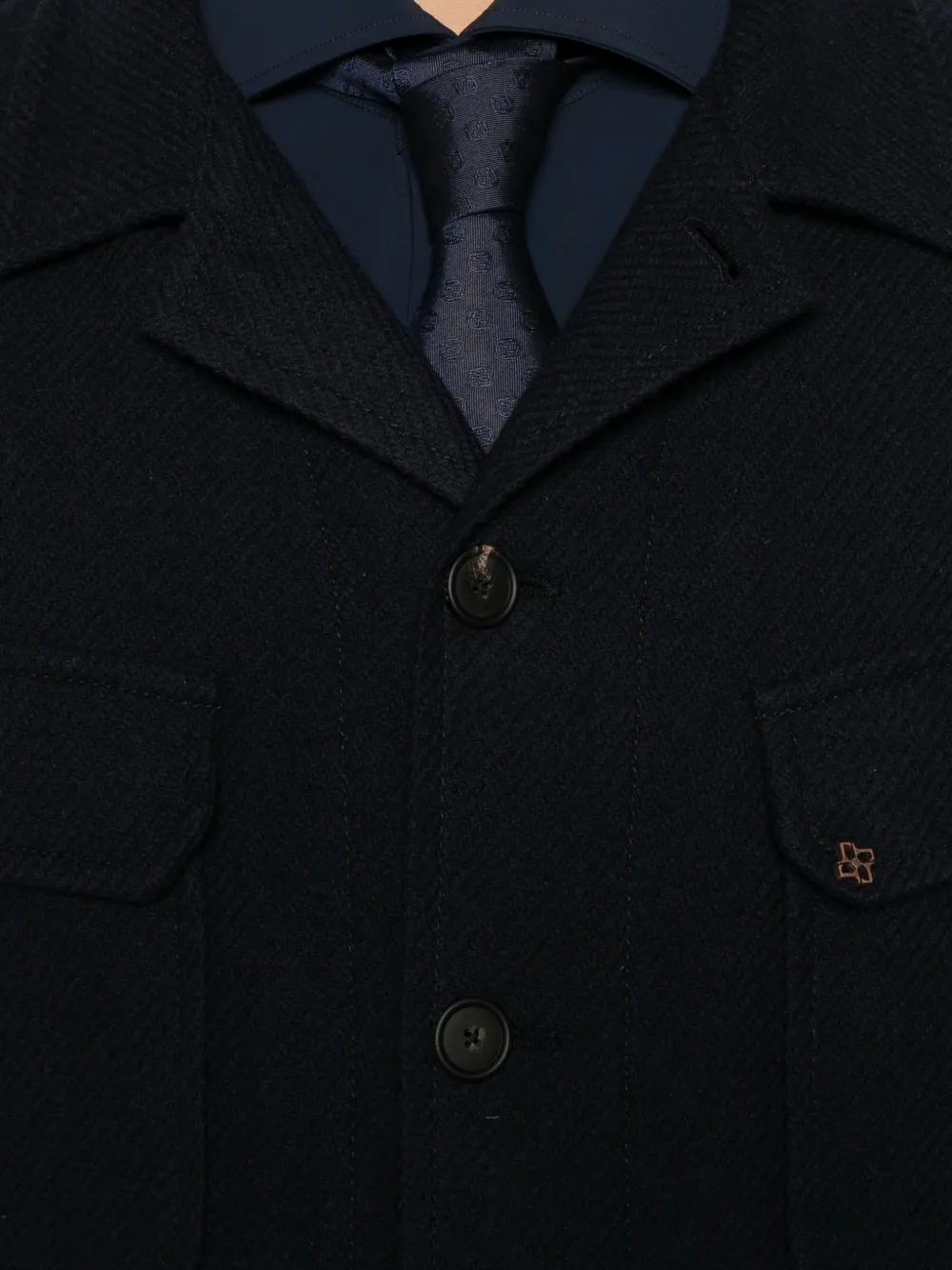 Tagliatore Shirtjack met klepzak Blauw