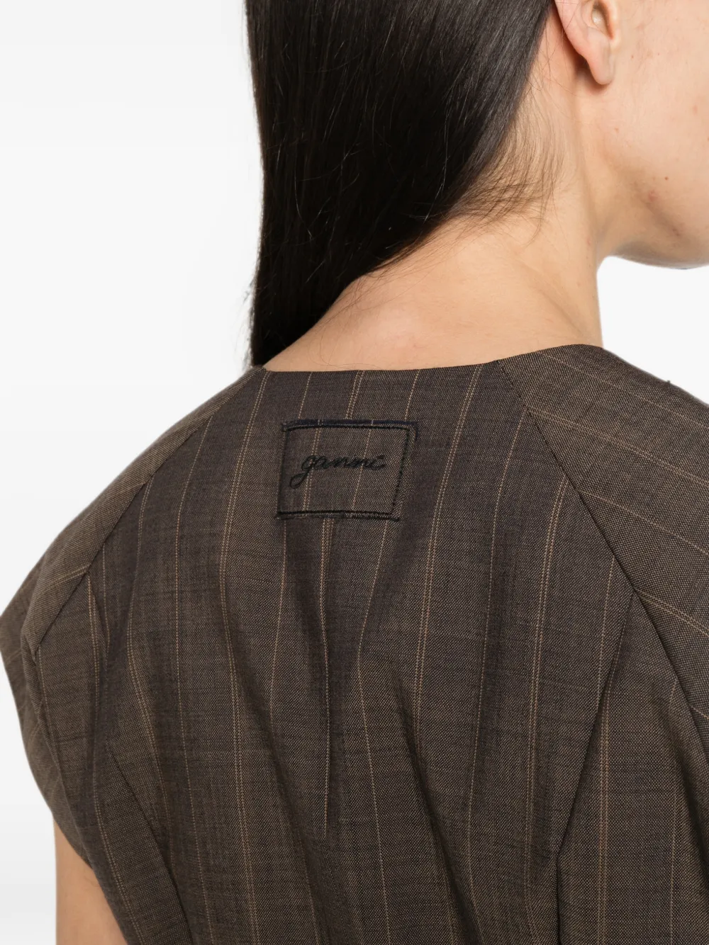 GANNI pinstripe vest Bruin