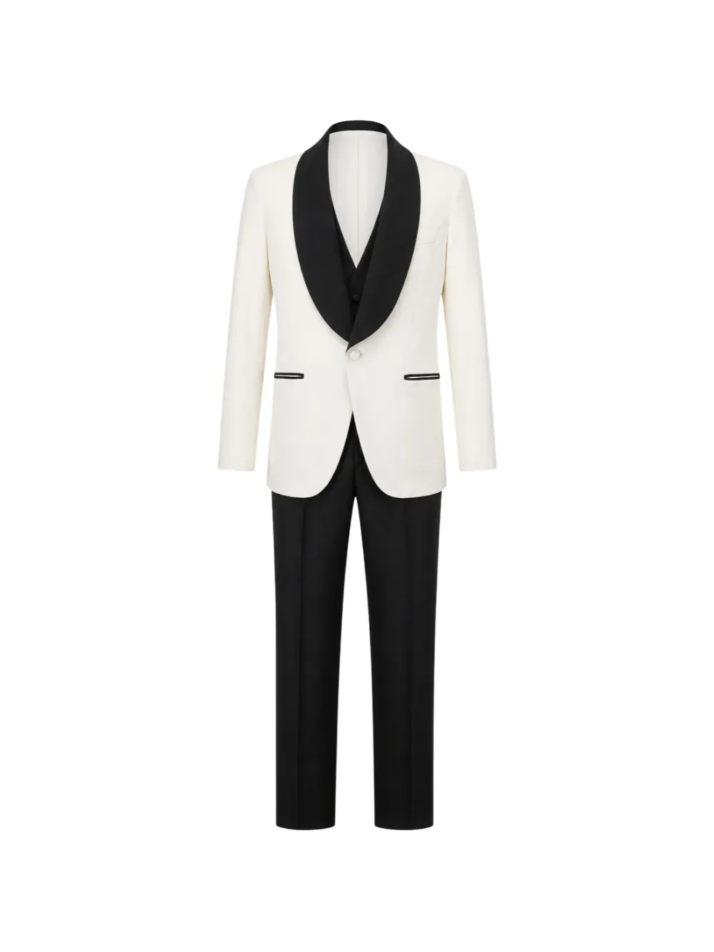 FRANZESE COLLECTION Completo smoking Billioner con colletto in raso - Bianco