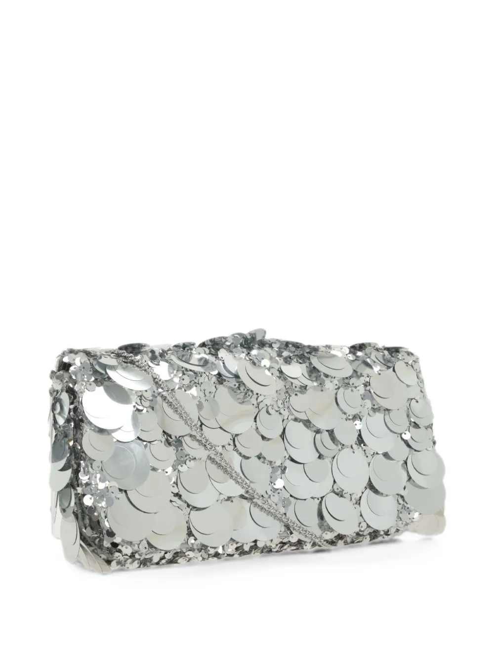Rabanne Sparkle schoudertas met disc detail Zilver