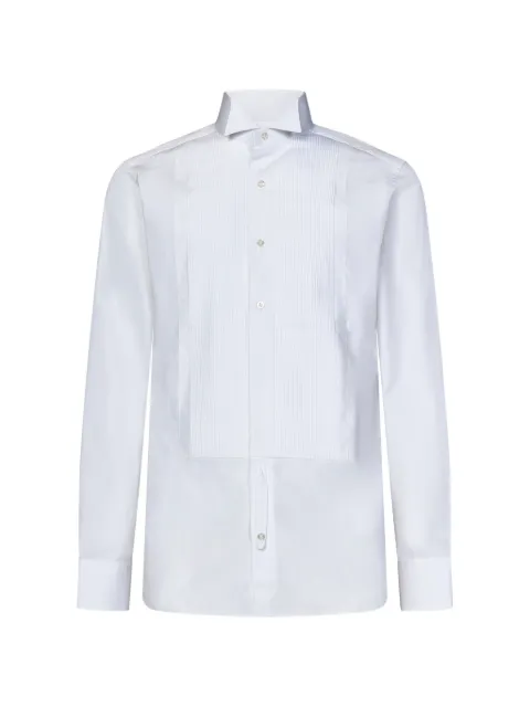 TOM FORD pleated plastron carlton-collar shirt