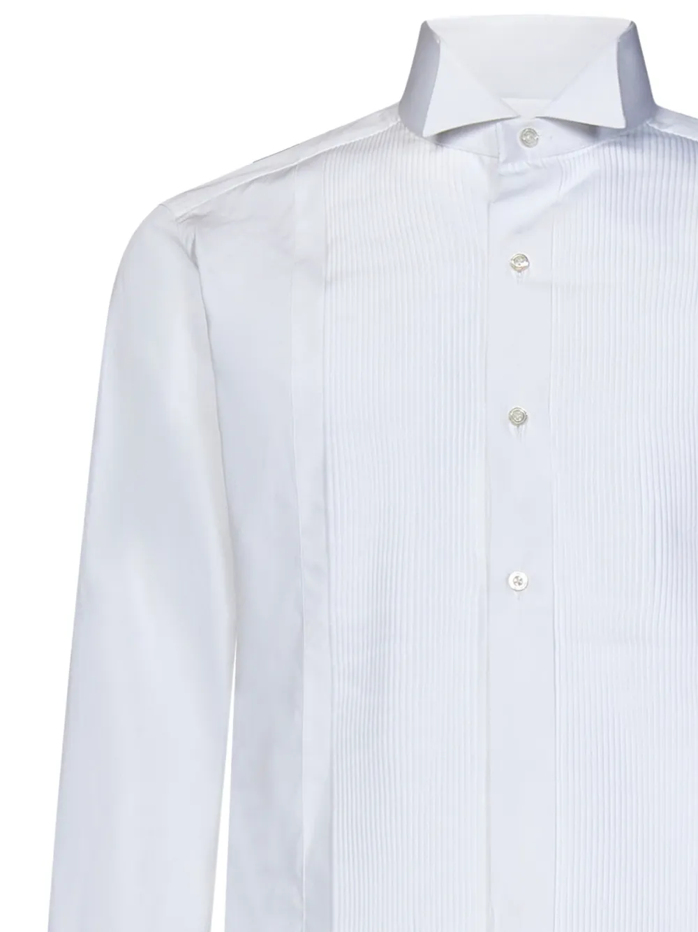 TOM FORD Geplooid overhemd met plastron en kartonnen kraag Wit