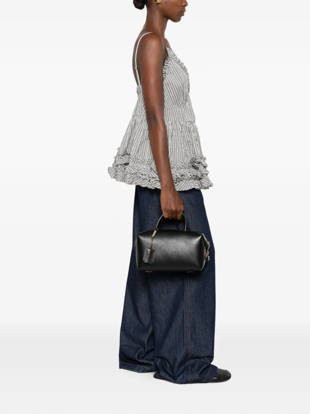 Max Mara Holdallm leren shopper Zwart