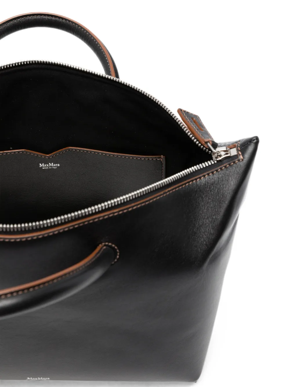 Max Mara Holdallm leren shopper Zwart