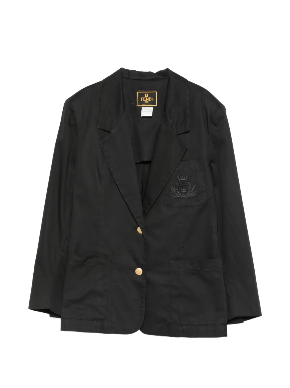 Fendi Pre-Owned 1980s embroidered-logo blazer - Nero