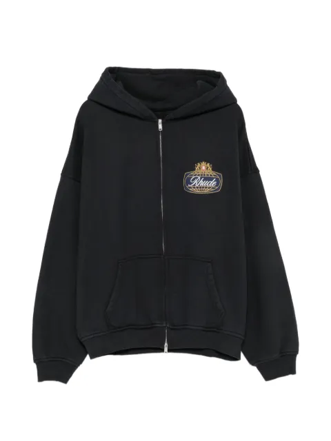 RHUDE logo-print zip-up hoodie