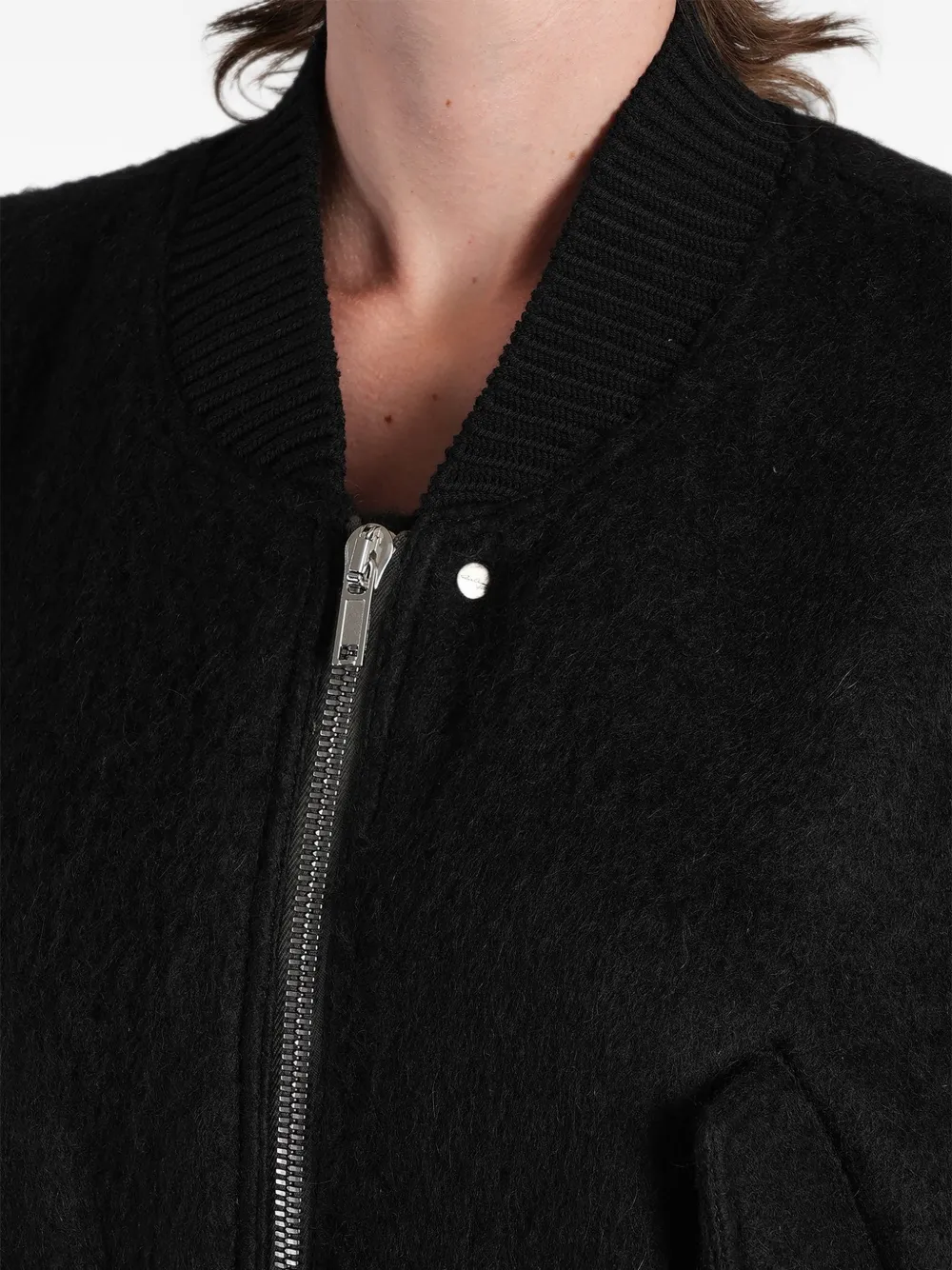 Rick Owens Cropped oversized bomberjack Zwart