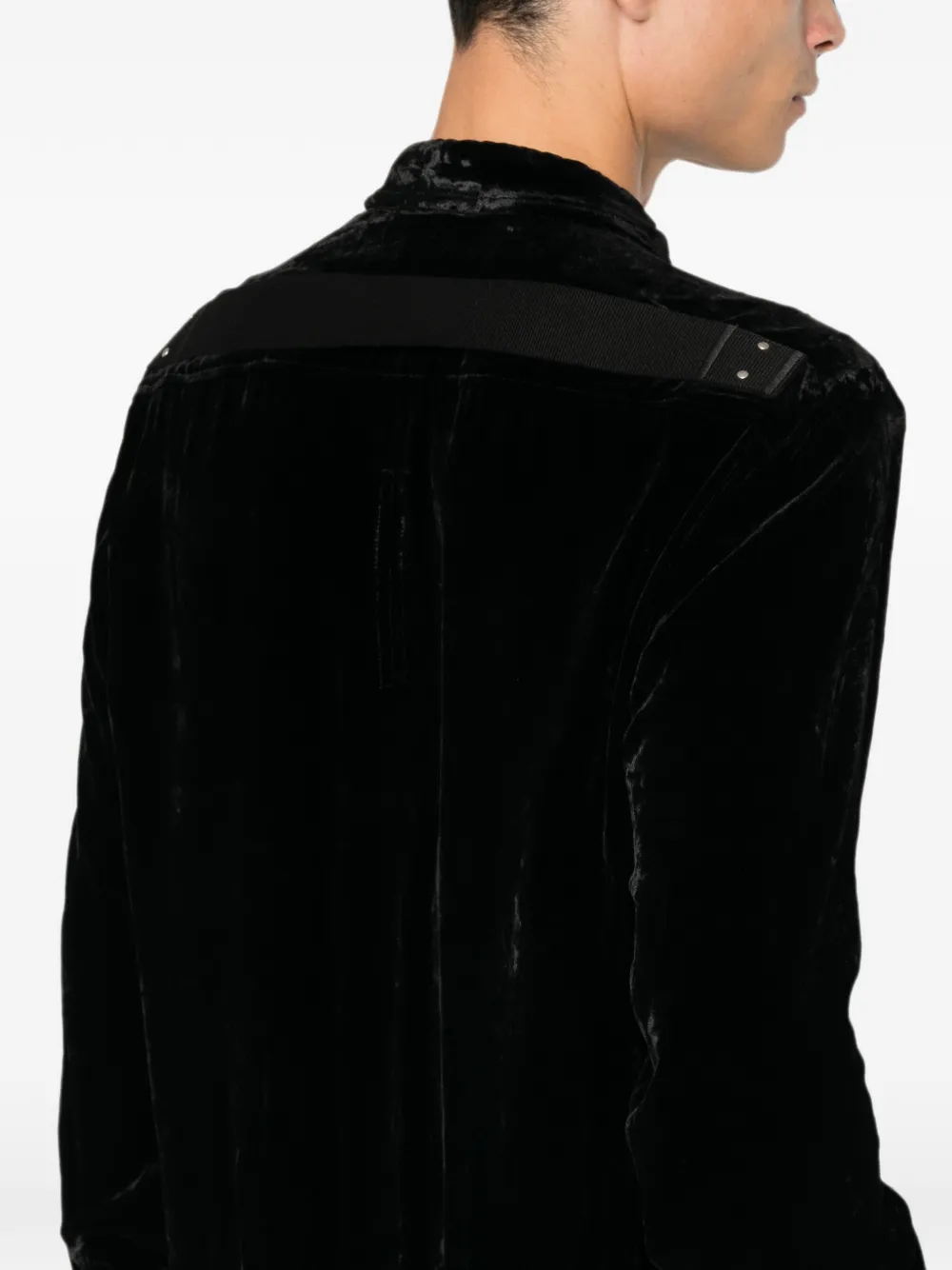 Rick Owens Fluwelen overhemd Zwart
