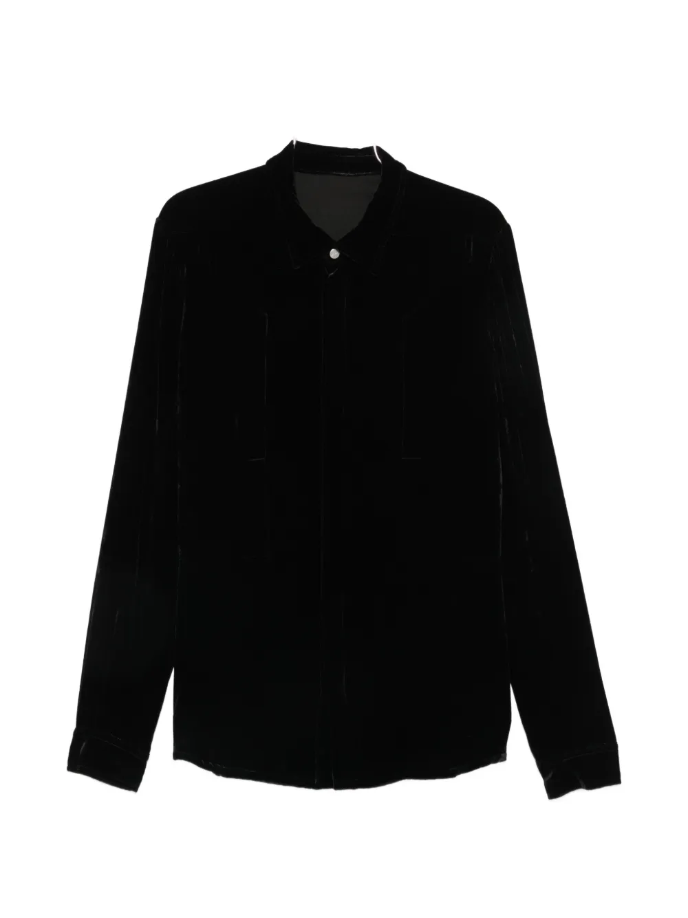 Rick Owens velvet webbing-detail shirt - Nero