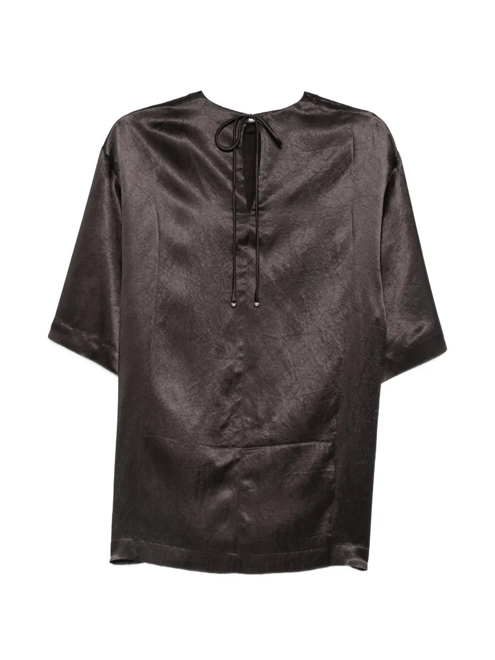 Alysi T-shirt met gekreukte afwerking Bruin