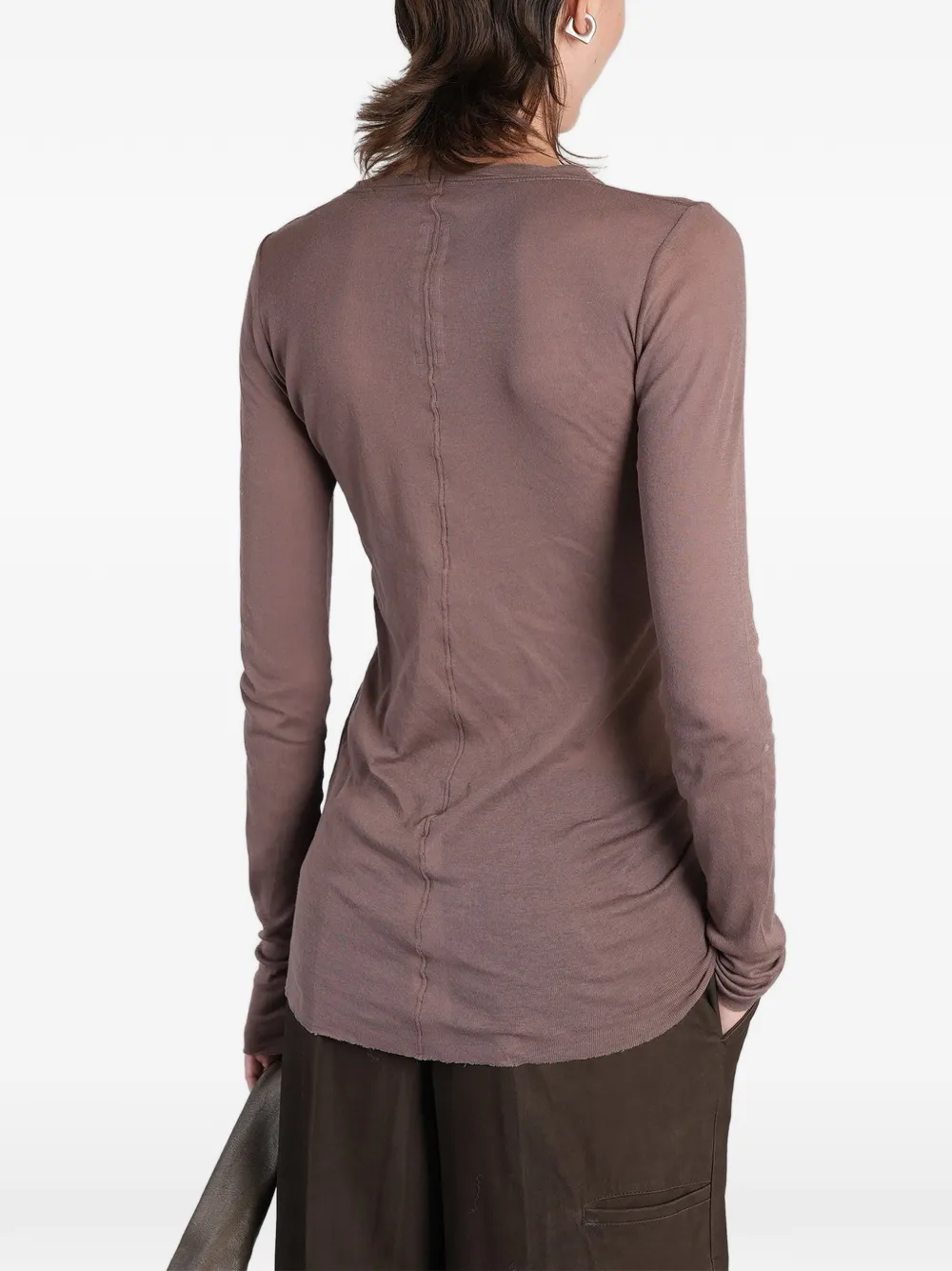 Rick Owens Trui met lange mouwen en naad Bruin