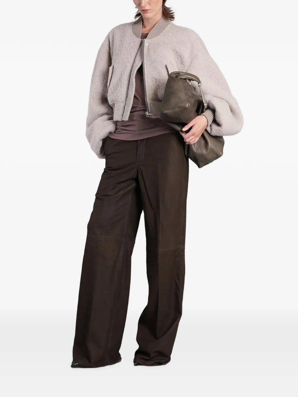 Rick Owens Trui met lange mouwen en naad Bruin