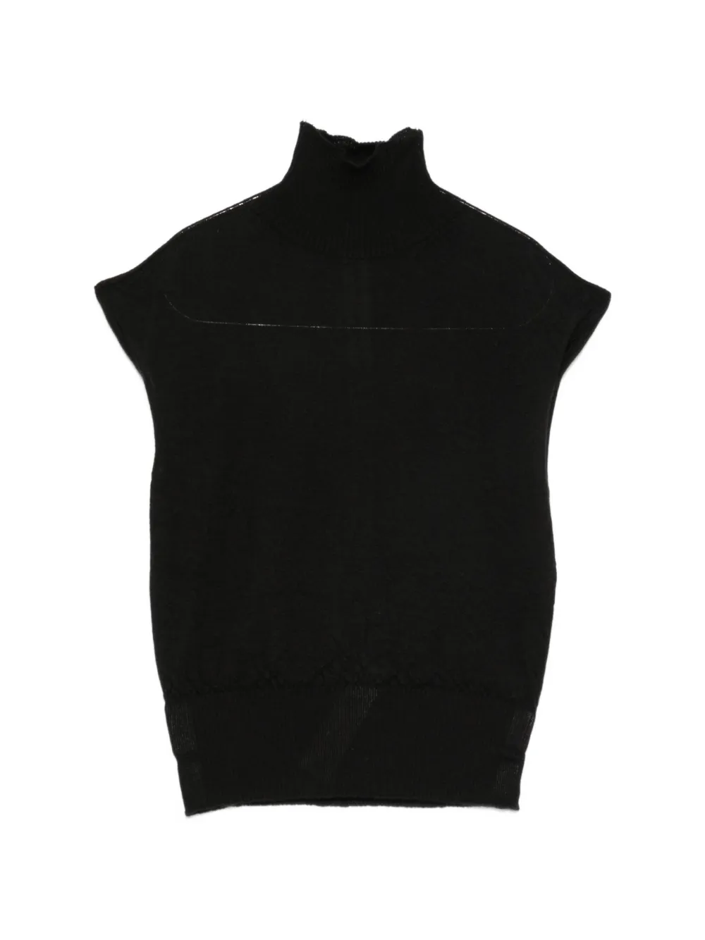 Rick Owens High-neck Knitted Vest In Black