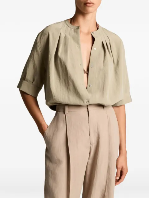 Vince pleated short-sleeve blouse