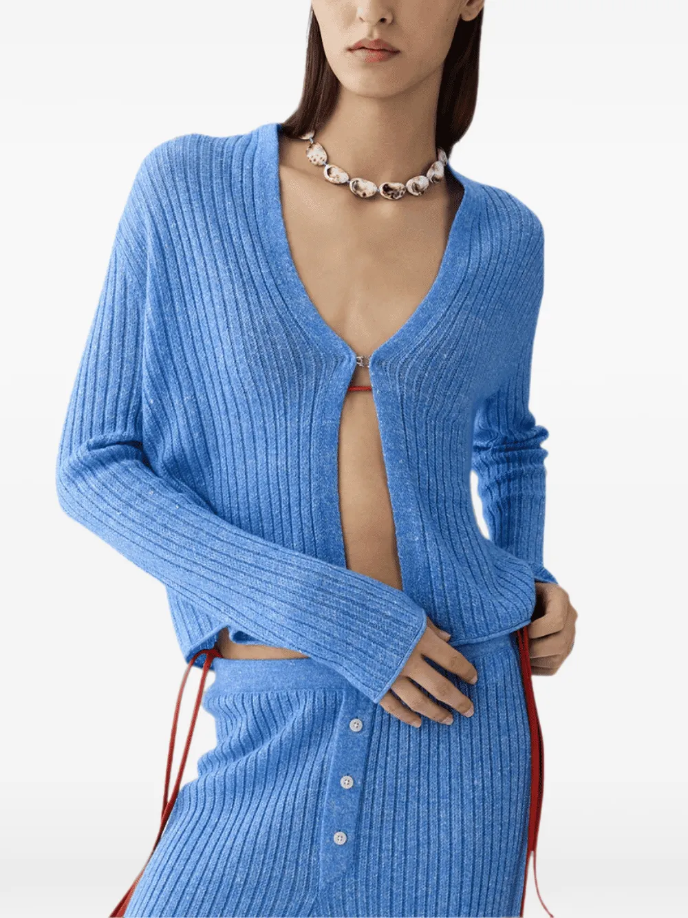Guest In Residence Ribgebreid vest Blauw