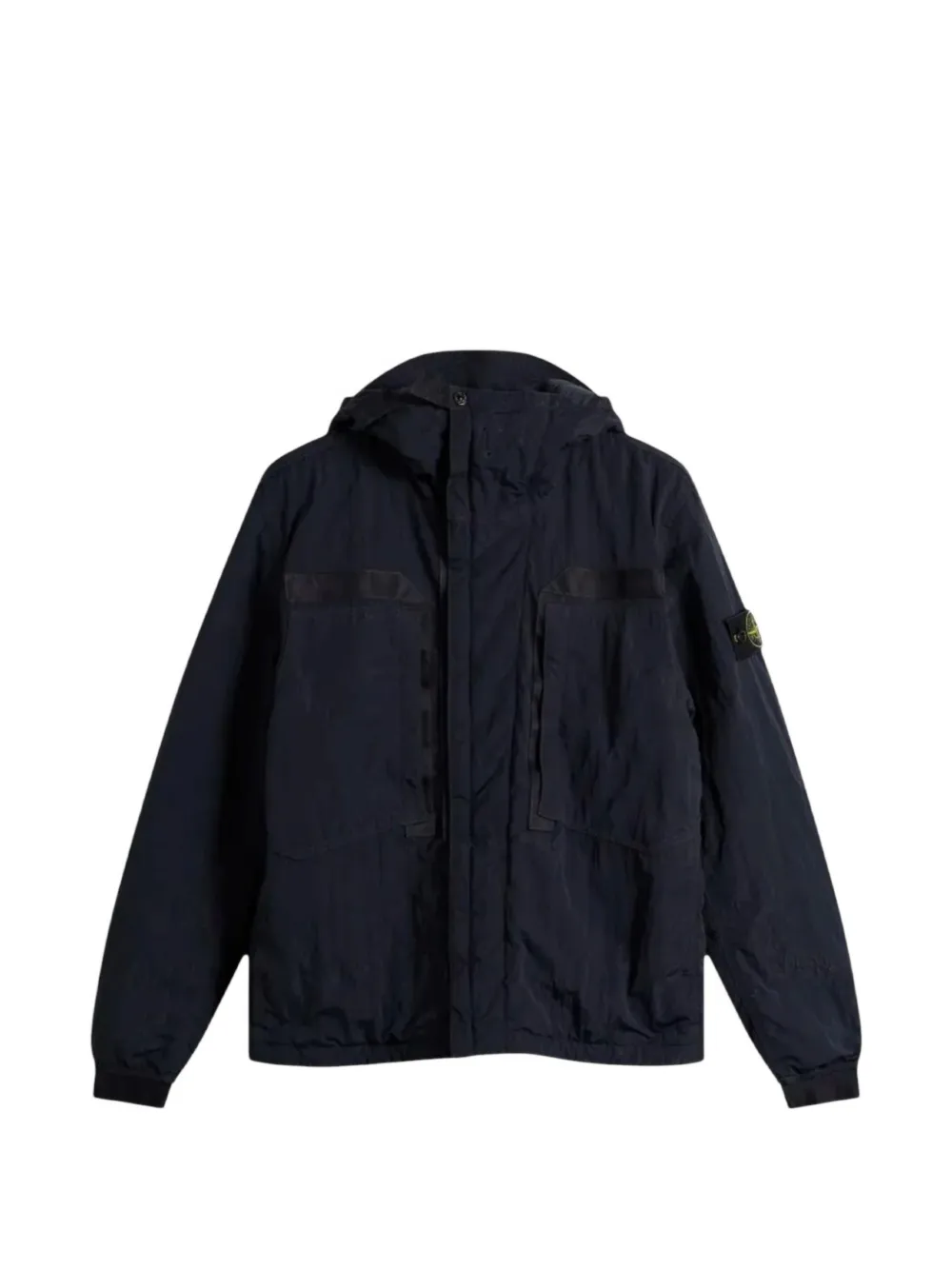 Stone Island Jack met capuchon en logopatch Blauw