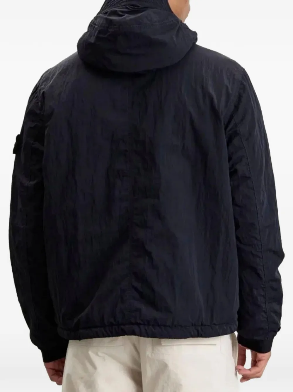 Stone Island Jack met capuchon en logopatch Blauw