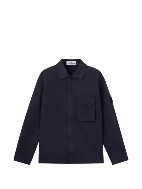 Stone Island sobrecamisa con parche Compass y bolsillo
