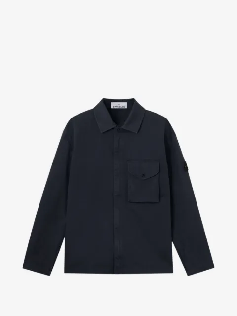 Stone Island Compass-patch pocket-detail shirt jacket 