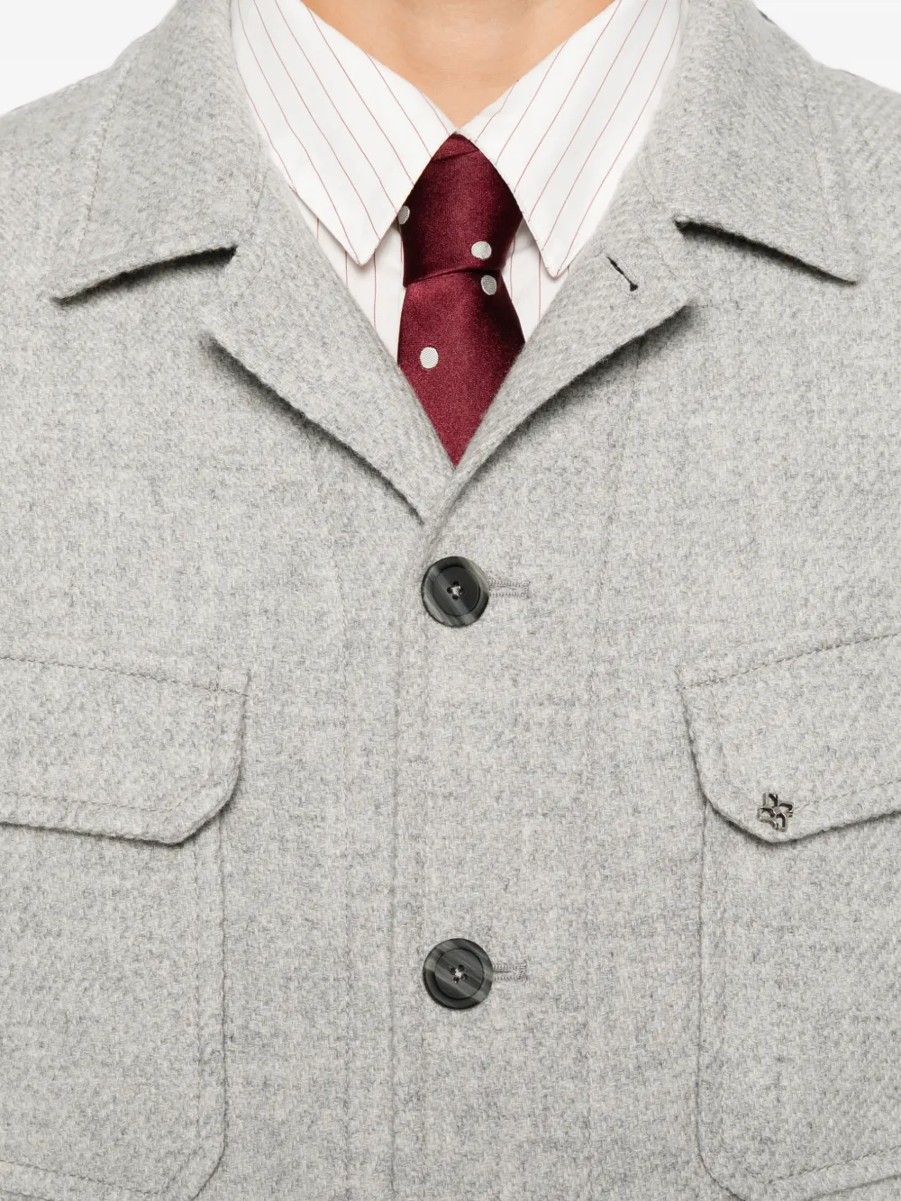 Tagliatore Button-up shirtjack Grijs