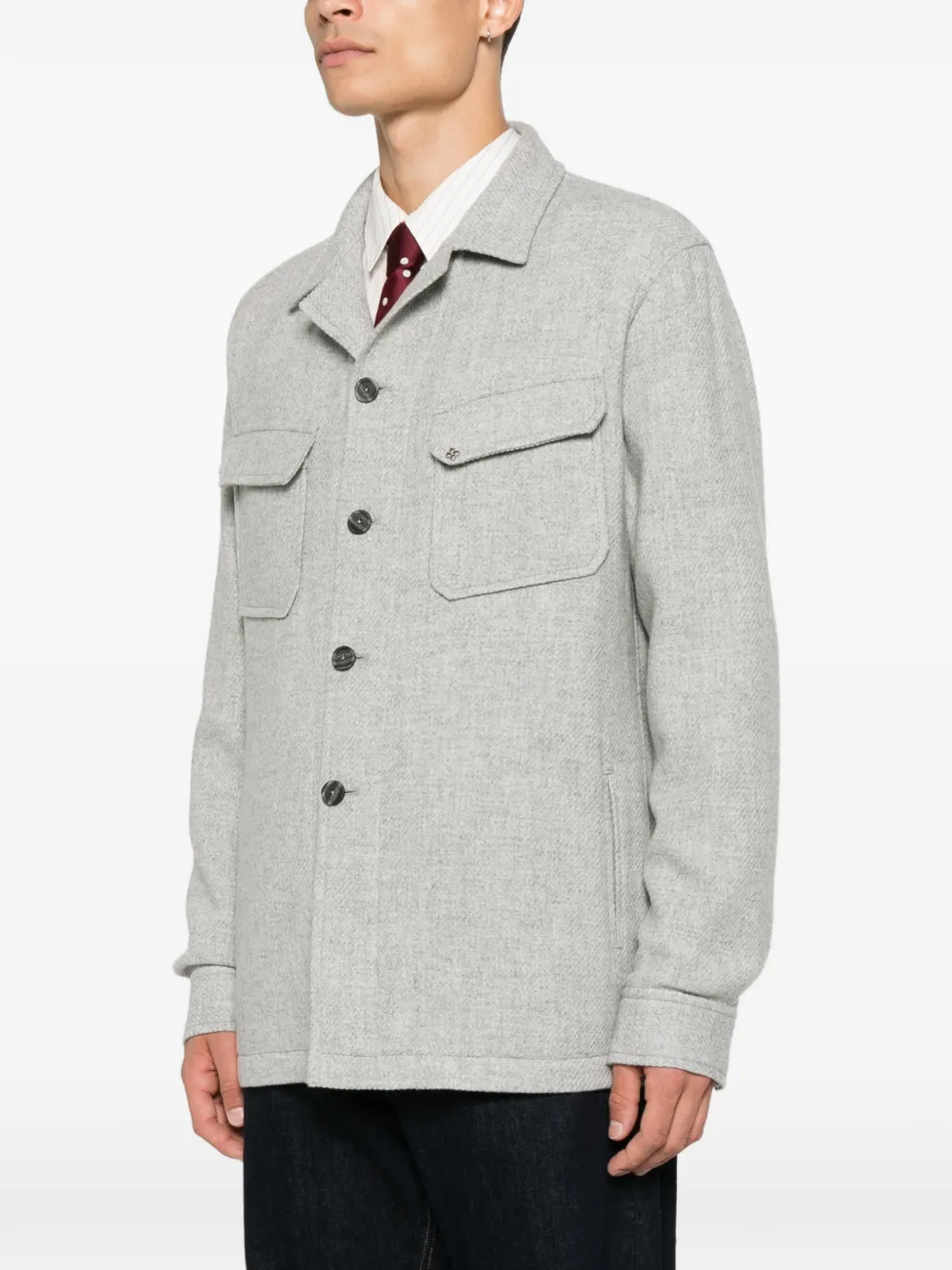 Tagliatore Button-up shirtjack Grijs