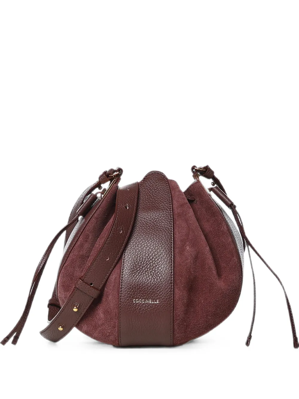 Coccinelle suede leather shoulder bag - Braun