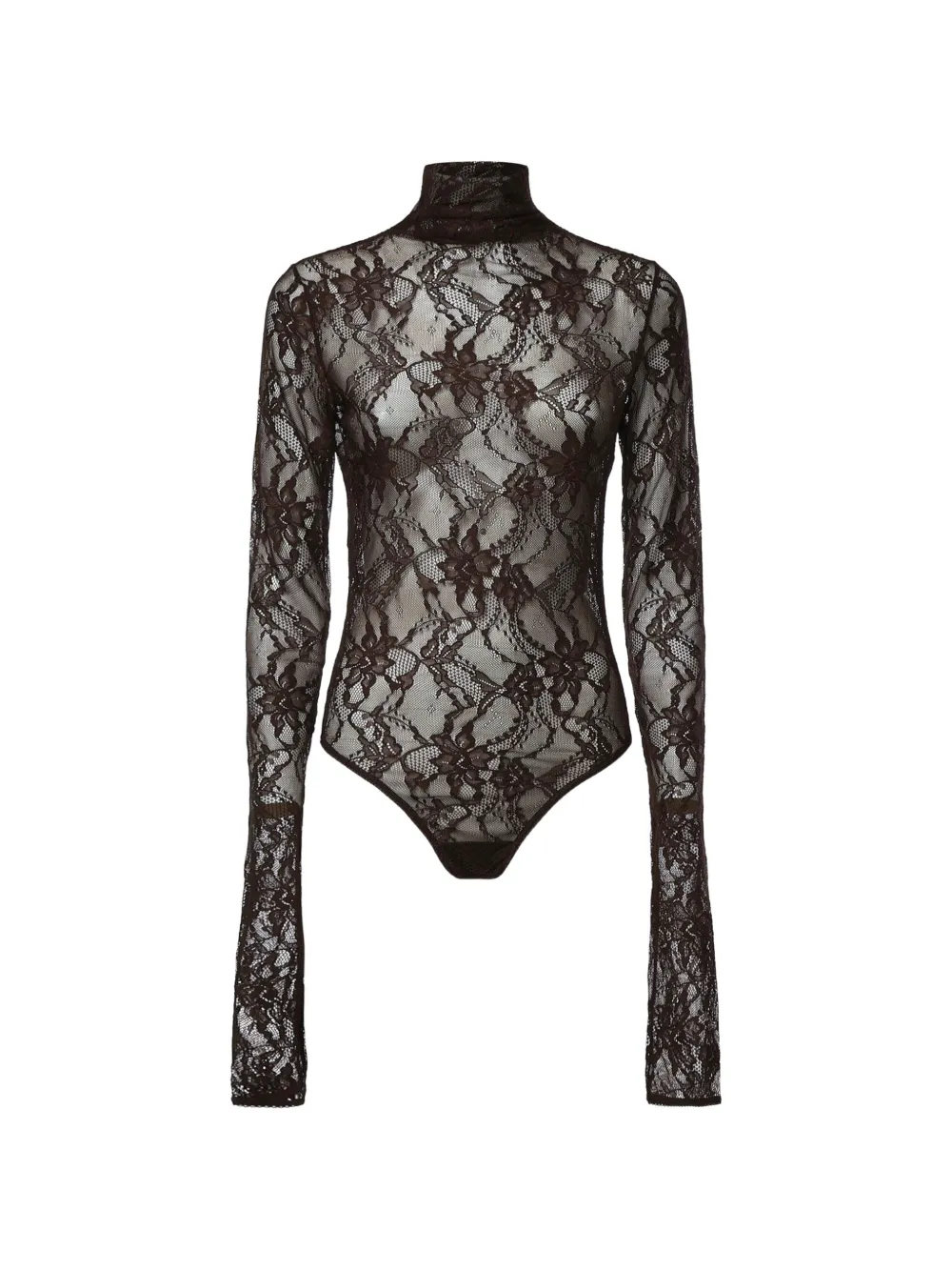 THE ANDAMANE lace long-sleeve bodysuit - Marrone