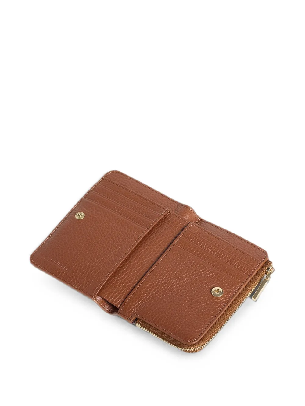 Coccinelle Metallic Soft leren portemonnee met textuur Bruin