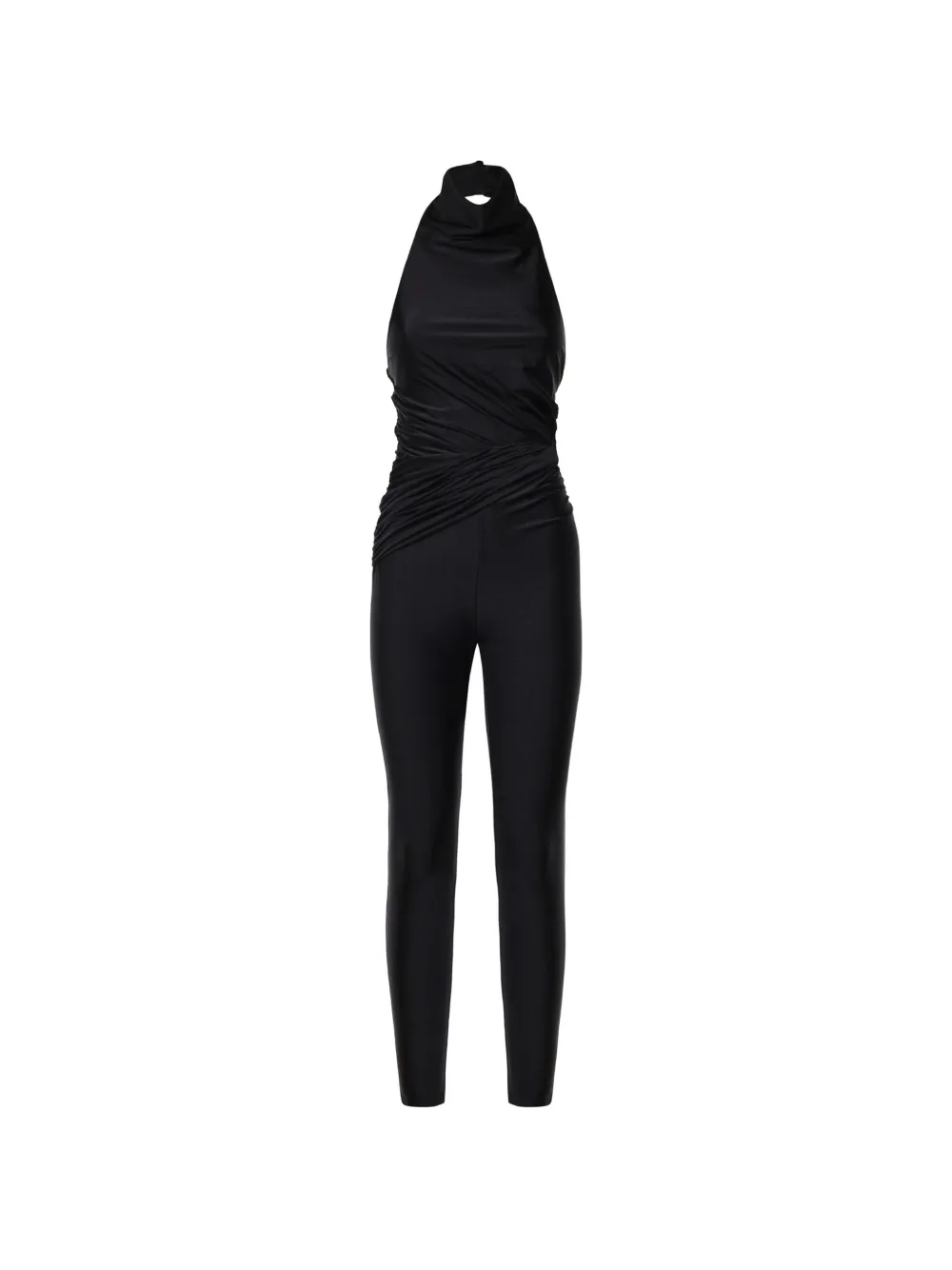 THE ANDAMANE Tatiana ruched halterneck jumpsuit - Nero