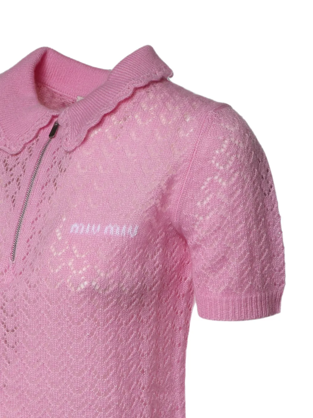 Miu Poloshirt van kasjmier-zijdeblend Roze