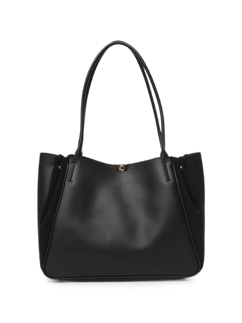 Coccinelle Suede-panel Leather Shoulder Bag In Black