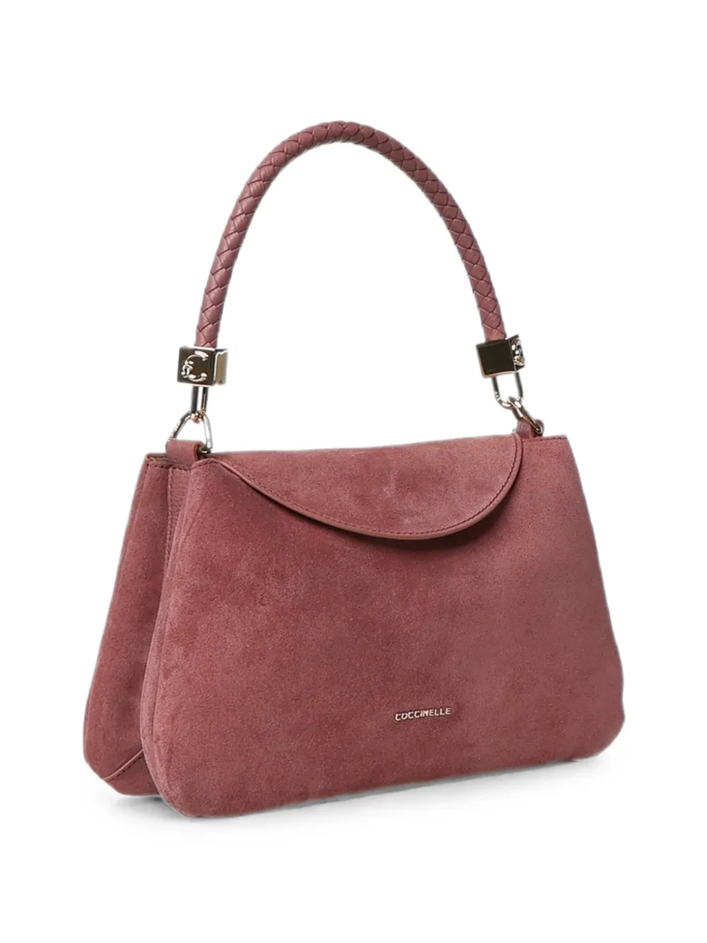 Coccinelle Tiggy suède shopper met gevlochten handvat Roze