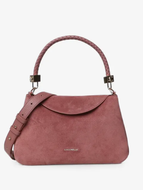 Coccinelle Tiggy suede braided-handle tote bag