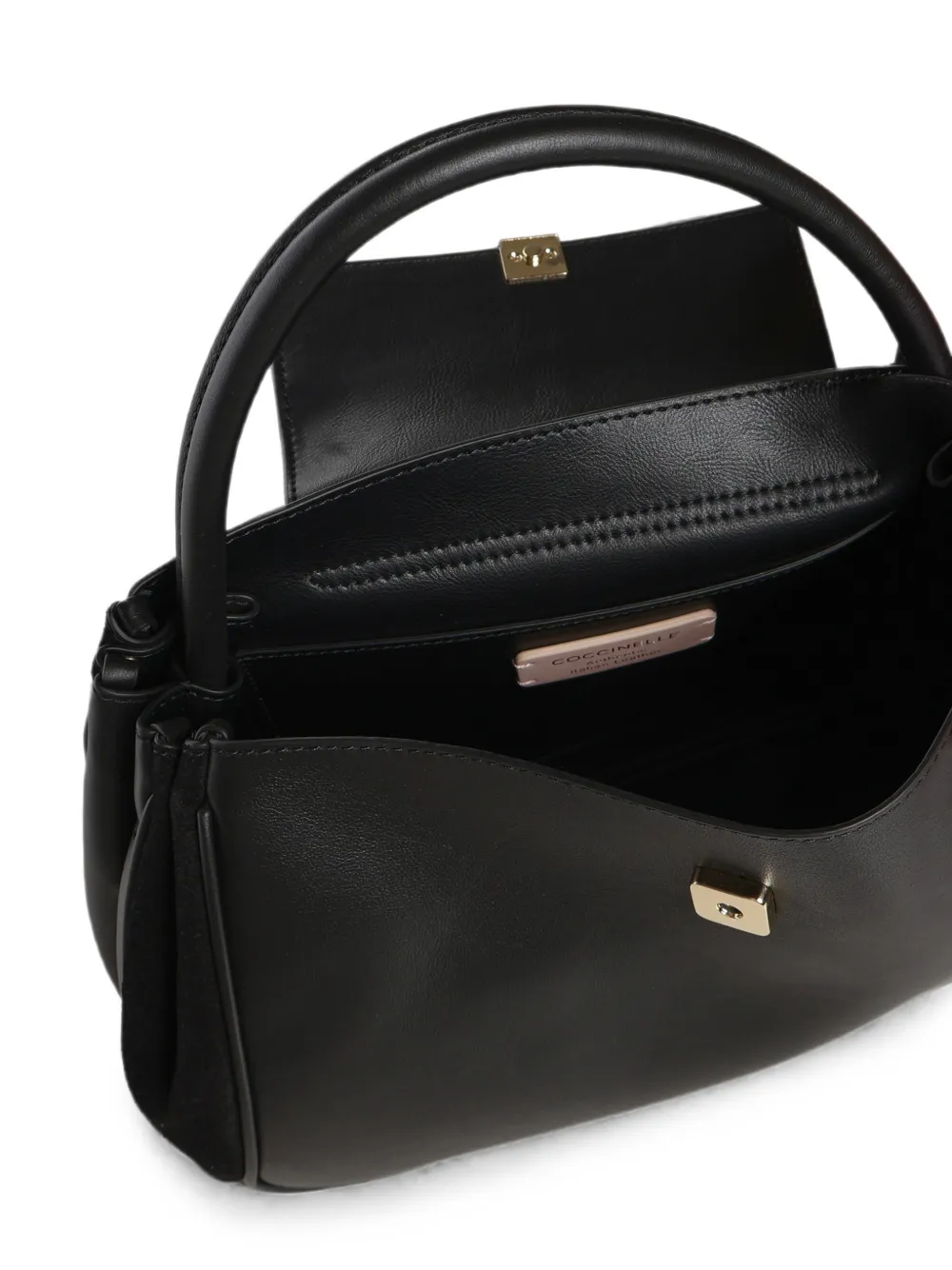 Coccinelle Shopper met leren vlak Zwart