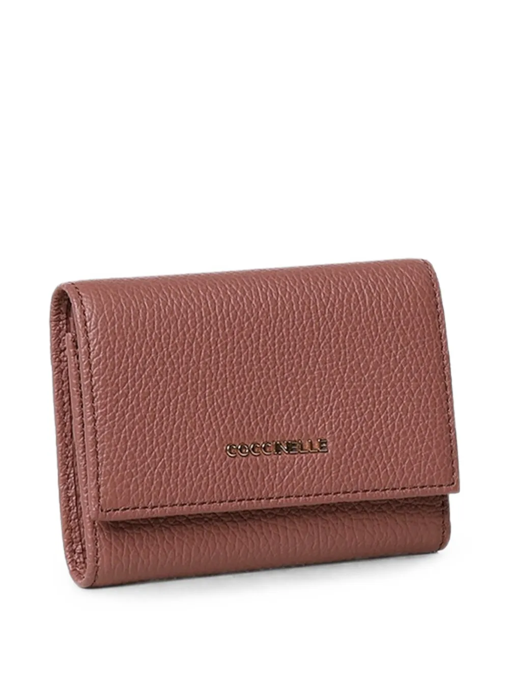 Coccinelle Kleine Metallic portemonnee Roze