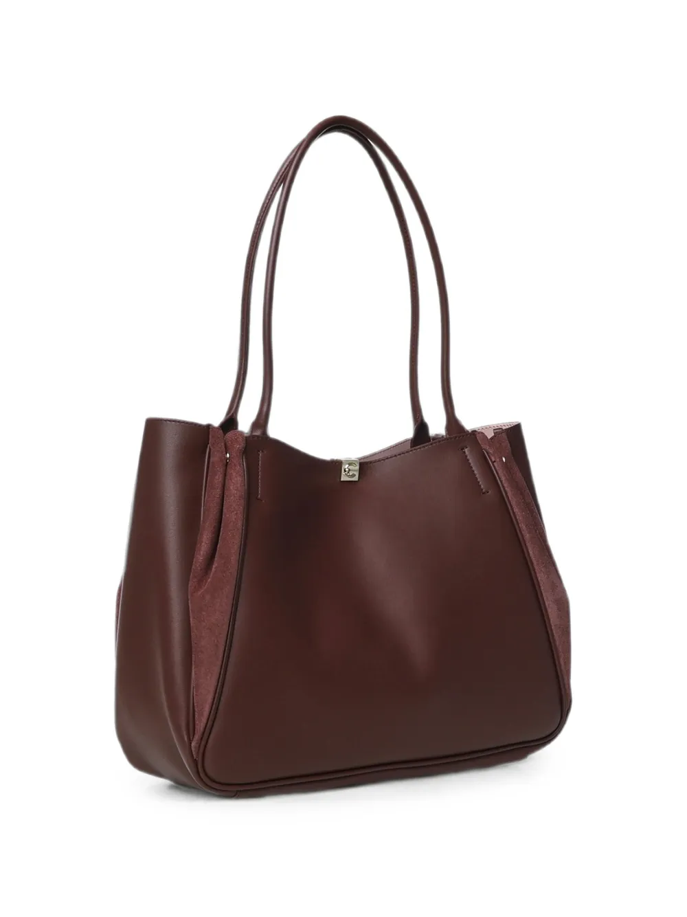 Coccinelle Suede-panelled Shoulder Bag In Brown